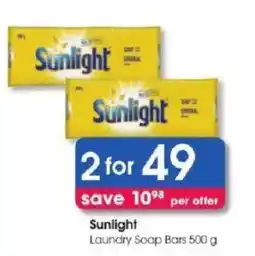 Clicks Sunlight Laundry Soap Bars offer