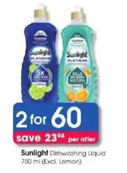 Clicks Sunlight Dishwashing Liquid offer