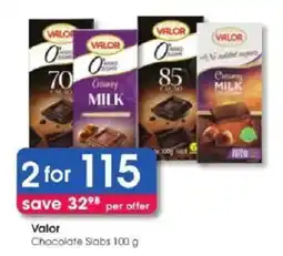 Clicks Valor Chocolate Slabs 100 g offer