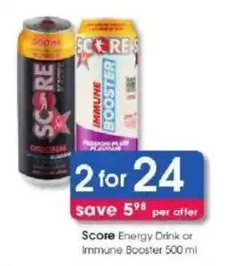 Clicks Score Energy Drink or Immune Booster offer