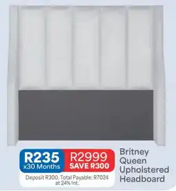 OK Furniture Britney Queen Upholstered Headboard offer