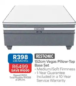 OK Furniture Restonic Vegas Pillow-Top Base Set offer