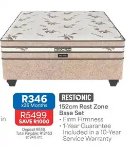 OK Furniture RESTONIC 152cm Rest Zone Base Set offer