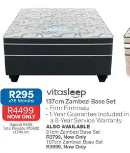 OK Furniture Vitasleep Zambezi Base Set offer