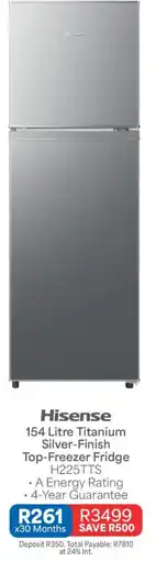 OK Furniture Hisense Titanium Silver-Finish Top-Freezer Fridge offer