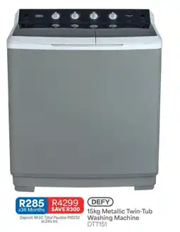 OK Furniture DEFY 15kg Metallic Twin-Tub Washing Machine offer