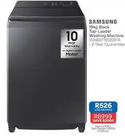 OK Furniture Samsung Black Top-Loader Washing Machine offer