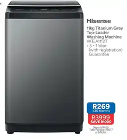 OK Furniture Hisense Titanium Grey Top-Loader Washing Machine offer