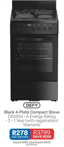 OK Furniture Defy Black 4-Plate Compact Stove offer