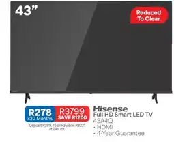 OK Furniture Hisense Full HD Smart LED TV 43A4Q offer
