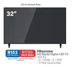 OK Furniture Hisense HD Ready Digital LED TV 32A3Q offer