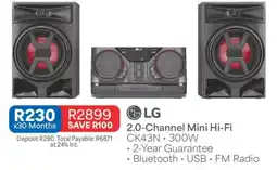 OK Furniture LG 2.0-Channel Mini Hi-Fi CK43N offer