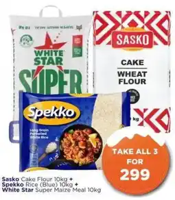 Check Star Sasko Cake Flour + Spekko Rice (Blue) + White Star Super Maize Meal offer