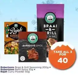 Check Star Robertsons Braai & Grill Seasoning + Robertsons Refill Spice + Rajah Curry Powder offer