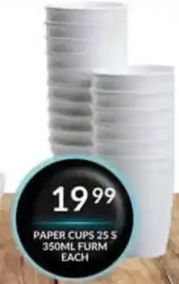 Super Save Paper Cups 25 5 350ML FURM offer