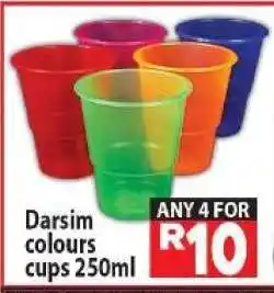 Supa Store Darsim colours cups 250ml offer