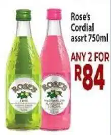 Supa Store Rose's Cordial assrt 750ml offer