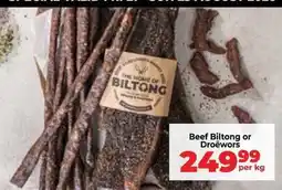 Food Lover's Market Beef biltong or droëwors offer