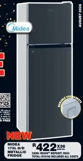 Midea D/D Metallic Fridge