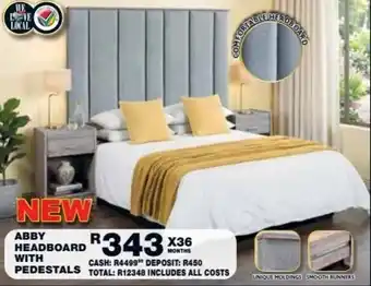 Abby headboard with pedestals