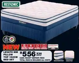 Lewis Restonic levato mm pillow top 152cm bed set offer