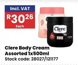 Africa Cash and Carry Clere Body Cream Assorted offer
