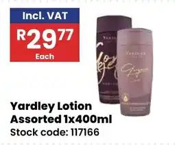 Africa Cash and Carry Yardley Lotion Assorted offer