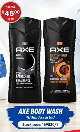 Africa Cash and Carry Axe body wash assorted offer