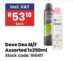 Africa Cash and Carry Dove Deo M/F Assorted offer