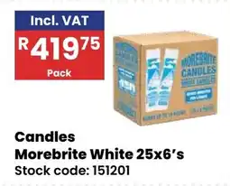 Africa Cash and Carry Candles Morebrite White 25x6's offer