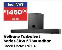 Africa Cash and Carry Volkano Turbulent Series 80W 2.1 Soundbar offer