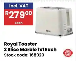 Africa Cash and Carry Royal Toaster 2 Slice Marble offer