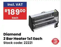 Africa Cash and Carry Diamond 2 Bar Heater offer