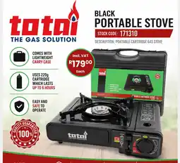 Africa Cash and Carry Black Portable Stove total offer