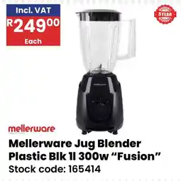 Africa Cash and Carry Mellerware Jug Blender Plastic Blk 11 300w "Fusion" offer