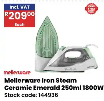 Africa Cash and Carry Mellerware Iron Steam Ceramic Emerald offer