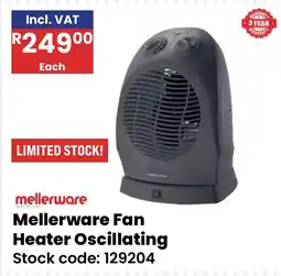 Africa Cash and Carry Mellerware Fan Heater Oscillating offer