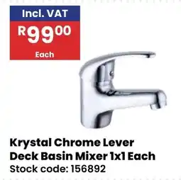 Africa Cash and Carry Krystal Chrome Lever Deck Basin Mixer offer