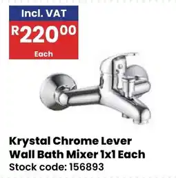 Africa Cash and Carry Krystal Chrome Lever Wall Bath Mixer offer