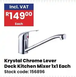 Africa Cash and Carry Krystal Chrome Lever Deck Kitchen Mixer offer
