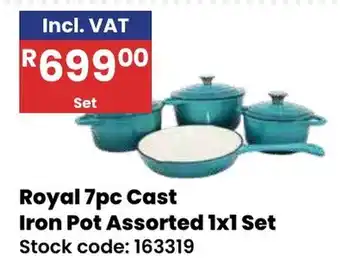 Africa Cash and Carry Royal 7pc Cast Iron Pot Assorted offer