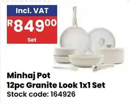 Africa Cash and Carry Minhaj Pot 12pc Granite Look 1x1 Set offer