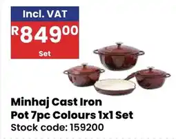 Africa Cash and Carry Minhaj Cast Iron Pot 7pc Colours 1x1 Set offer