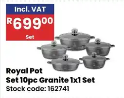 Africa Cash and Carry Royal Pot Set 10pc Granite 1x1 Set offer
