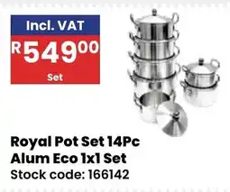 Africa Cash and Carry Royal Pot Set 14Pc Alum Eco 1x1 Set offer