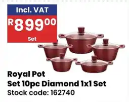 Africa Cash and Carry Royal Pot Set 10pc Diamond 1x1 Set offer
