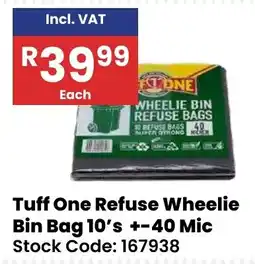Africa Cash and Carry Tuff One Refuse Wheelie Bin Bag 10's offer