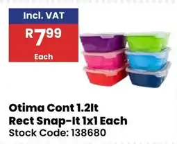 Africa Cash and Carry Otima Cont 1.2lt Rect Snap-it offer