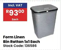 Africa Cash and Carry Form Linen Bin Rattan offer