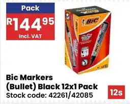Africa Cash and Carry Bic Markers (Bullet) Black offer